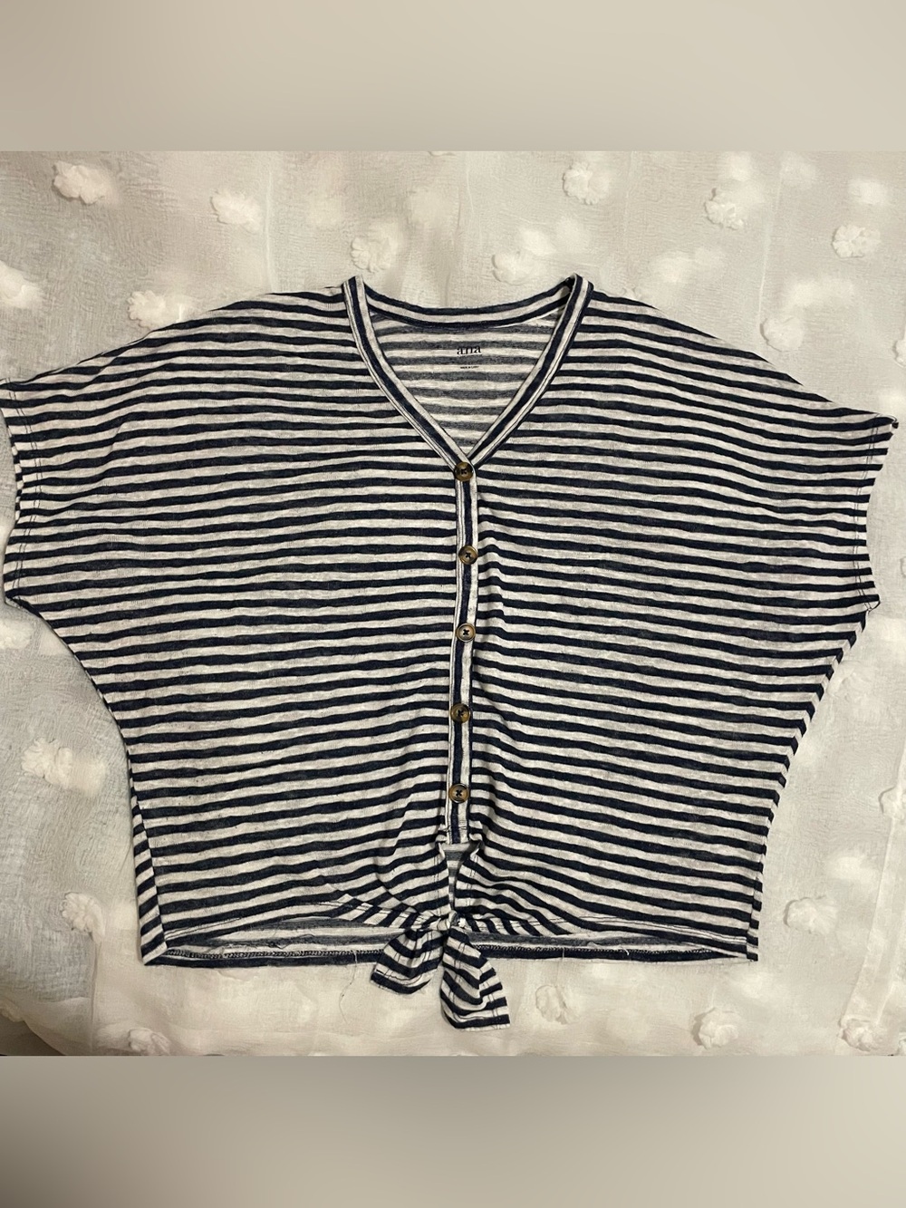Striped a.n.a Tie Bottom Cropped Top